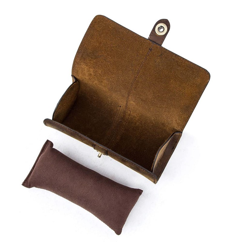 Genuine Leather Travel Watch Case Roll Box Organizer Classic, Contact's