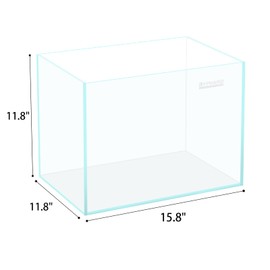 LYPHARD AQUARIUMS 9.5 Gallon Rimless Aquarium, Ultra Clear Glass Low Iron Small Fish Tank for Betta, L15.7×W11.8×H11.8 Inches Thickness 5mm with EVA Foam Mat Included