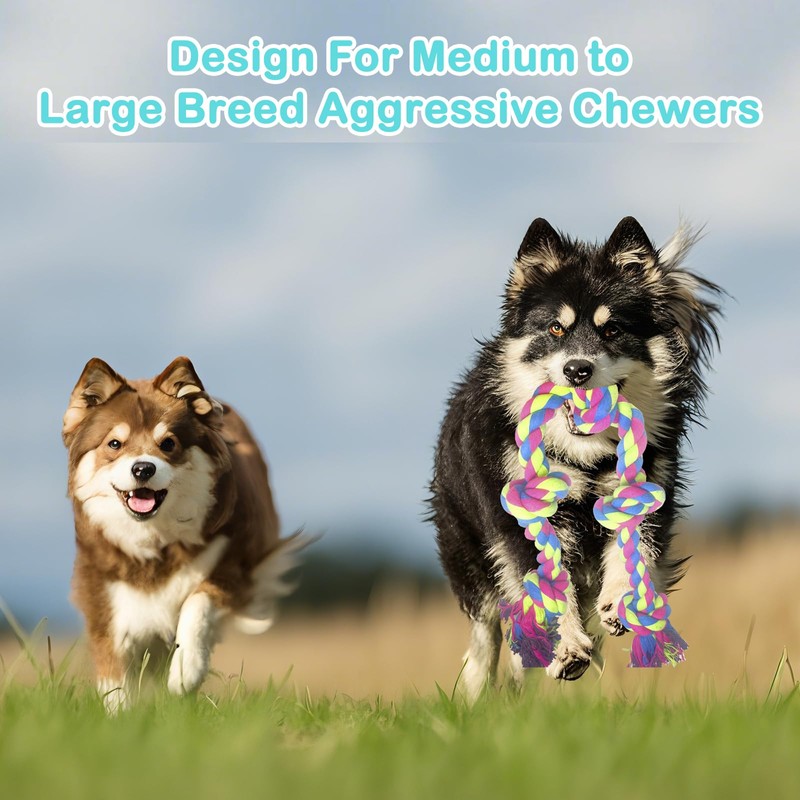 EPHOSHI Dog Rope Toy Indestructible，Tough Dog Toys,Grinding Teeth Toys for