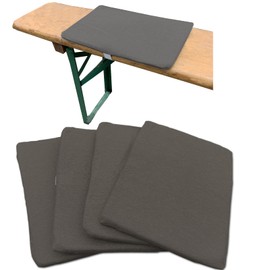 JEMIDI 4x Bierbankkissen - Sitzkissen für Bierzeltgarnitur - Bierbank Auflagen Set - Auflage für Bank - Sitzauflage für Bierbänke - Anthrazit