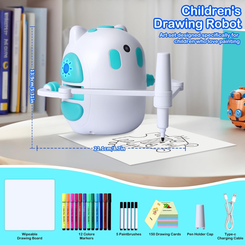 Drawing Robot for Kids 150 Educational Cards Smart Drawing Robot