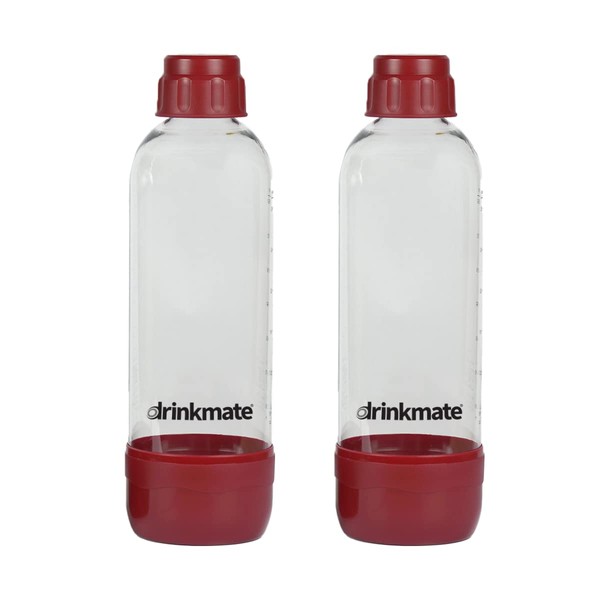 DrinkMate Carbonation Bottles (Twin-Pack) (1L, Red)