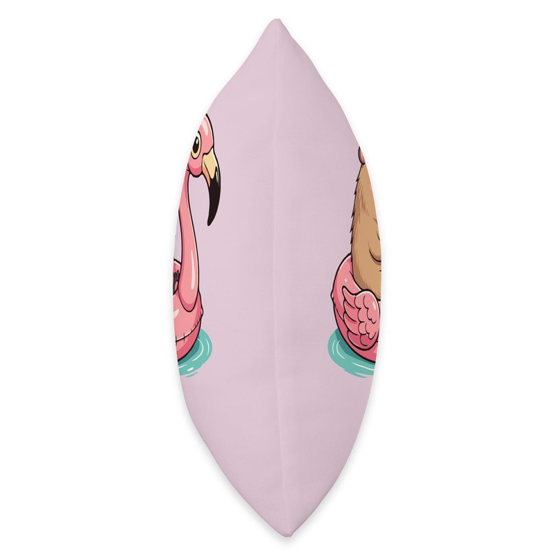 Cute Capybara On Flamingo Pool Float Drinking Bubble Tea Throw