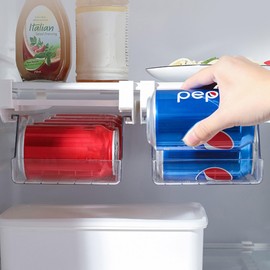 VOCAON 2 Pack Refrigerator Drawer Can Organizer, Hanging Soda Can Organizer, Pull Out Shelf Storage Transparent Organizer for Can Container, Egg, Fruit, Vegetable, Meat, Fit All Fridge