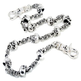 Double K Heavy Strong Biker Skull Key Jean Wallet Chain (22.5") Silver NCS34N22