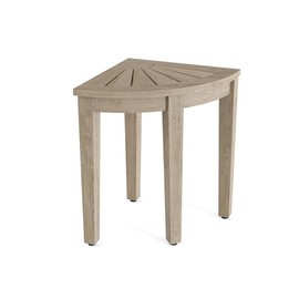 AquaTeak 15.5" Kai-Mist Corner Teak Shower Bench with Elevated Height