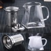 YUEMING Glass Teapots with Infuser,550 ml in Square Shape Borosilicate