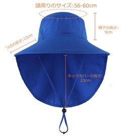 Connectile Men's Women's Quick Drying UV Protection Hat, Outdoor Sun Hat, Safari Hat, Summer, Farming Work Hat, Fishing Hat, blue (royal)