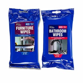 TooToo 40Pc Bathroom & 40Pc Furniture Wipes Furniture/Shoes/Car Seat Cleaning Wipes