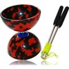 Red Black Jester Diabolo + Aluminium metal handsticks + Pro-string