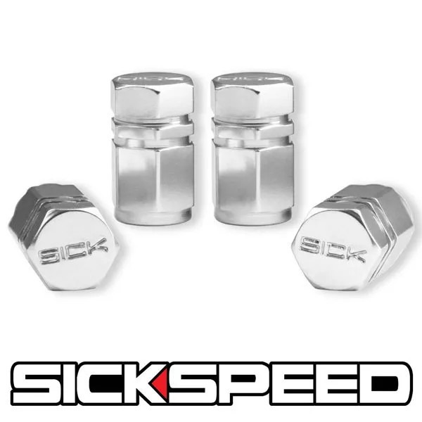 SICKSPEED 2016 4 PC POLISHED HEXAGONAL CHROMED ALUMINUM VENTIL VALVE