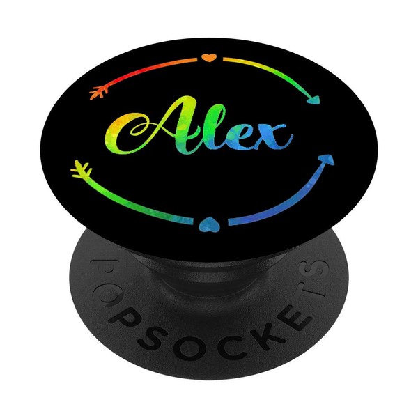 Alex Personalized Custom Name For Girls - Rainbow Black