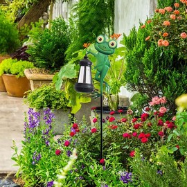 Solar Garden Stakes - Waterproof Frog Garden Solar Lights | Outdoor Lanterns for Waterscape Ground Courtyard Lawn Pathway Family Easter Christmas