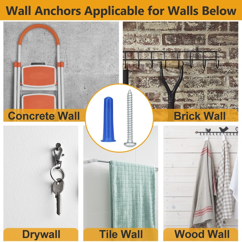 KURUI Wall Anchors and Screws Assortment Kit With Concrete Drill