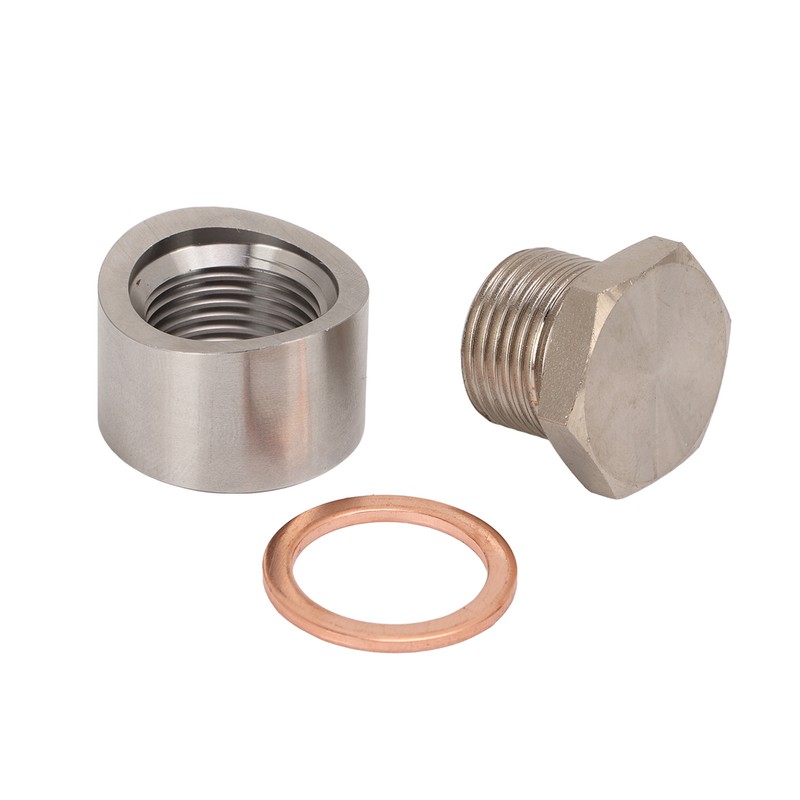 Oxygen Sensor Adapter Metal Mounting Bung Plug Gasket Fittings Auto