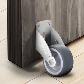 Pack of 4 Gate Rollers, Gate Wheel, Sliding Door Roller, Anti-Sag Jockey Wheel, Side Mounted Castors with 16 Screws, for Doors, Cupboards, Fences, Garden Gate - Grey