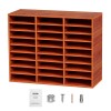 27 Compartment Medium Density Fiberboard Literature Organizer Adjustable Shelves Wood