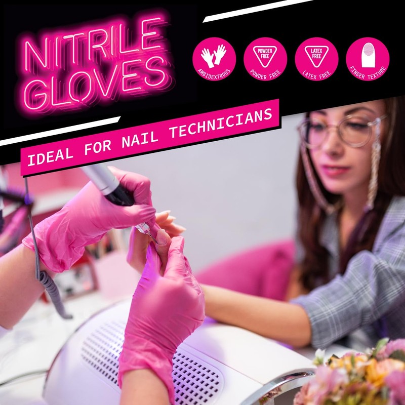 JFA Medical Small Size Disposable Powder Free Pink Nitrile Gloves