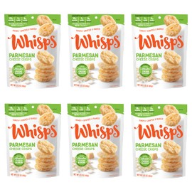 Whisps Cheese Crisps Parmesan Cheese | Protein Chips | Healthy Snacks | Protein Snacks, Gluten Free, High Protein, Low Carb Keto Food (2.12 Oz, 6 Pack)