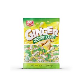 CHUN GUANG Ginger Coconut, Halal Hard Candy, Individually Wrapped, 5.6 oz. bag (Pack of 1, Ginger Coconut)