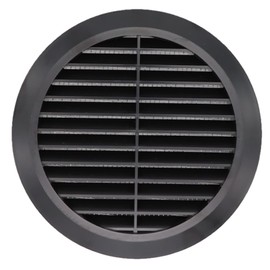 ECOPRO VENT Black 6" Inch Round Ventilation Grille with Insect mesh. (Duct 6Ø / Grille 7Ø) Ventilation Applications. Indoor and Outdoor Soffit Vent Cover. Available 4 Sizes / 4 Colors.