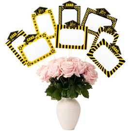 Gyufise 16 Pack DIY Graduation Decorations Class of 2025 Graduation Photo Centerpieces Sticks Table Toppers for College High School Congrats Grad Party Supplies