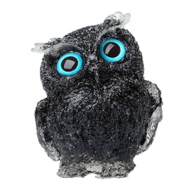 Sahoottie 2.4" Black Owl Ornament Obsidian Crystal Owl Decor Owl Gifts for Women Owl Lover Gifts Black Ornaments for Bedroom Black Bedroom Accessories Owl Figurine