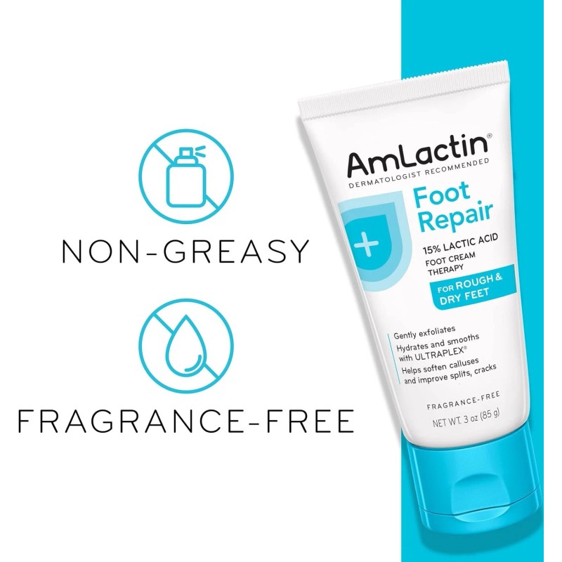 AmLactin Foot Repair Cream 15% Lactic Acid 3oz for Dry