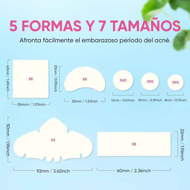 266 Parches Hidrocollágeno Para Acné, Múltiples Tamaños