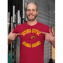 Scuba Steve Shirt - Vintage Movie T-Shirt for Men Women - F/Red-Sm