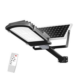 Gebosun LED Solar Flood Outdoor Street Lights, IP65 Waterproof Dusk to Dawn Security Area Light, 6000K for Yard, Garden, Warehouse, Swimming Pool, Pathway, Basketball Court (100W)