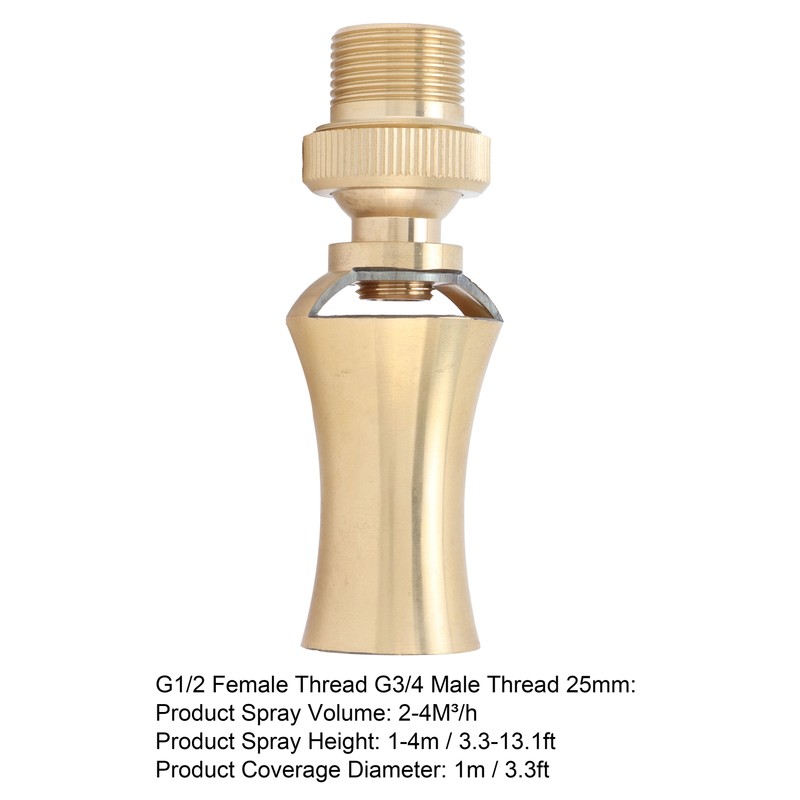 Brass Ice Tower Cedar Water Fountain Nozzle Spray Head Adjustable
