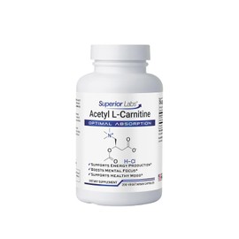 Superior Labs  Acetyl L-Carnitine 1000mg Maximum Absorption  Pure Vegetable Capsules  Zero Synthetic Additives  Superior Absorption                   