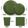 Whaline 100Pcs Olive Green Tableware Set Wedding Disposable Dinnerware Set