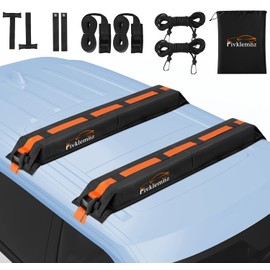 Soft Roof Rack Pads, Universal Car Rooftop Luggage Carrier Capacity Load 176lb, for Kayak, Surfboard, SUP, Canoe, with Tie Down Strap, PP Rope, Quick Loop Strap and Storage Bag