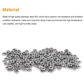 Powlankou 200 Pieces M3 x 0.5mm 304 Stainless Steel Hex Nut, Coarse Thread, 3mm Small Stainless Steel Female Thread Hex Nut, M3