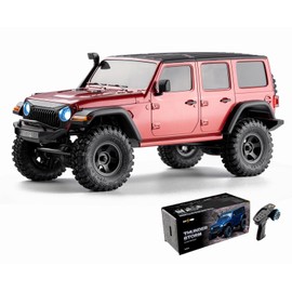 FCXㅤ 1/18 Thunder Storm RC Crawler, 4X4 Off Road RC Rock Crawler,Waterproof All Terrain RC Cars with 2S 380mah Battery, Charger for Adults, RTR (Red)