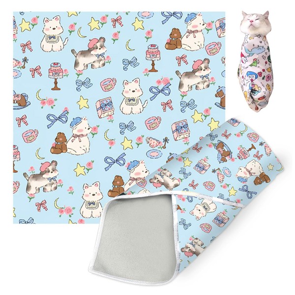 ELEMONY Cat Grooming Wrap, Cat Wrap Self-Adherent, Anti-Scratch Anti-Bite, Anti-Escape