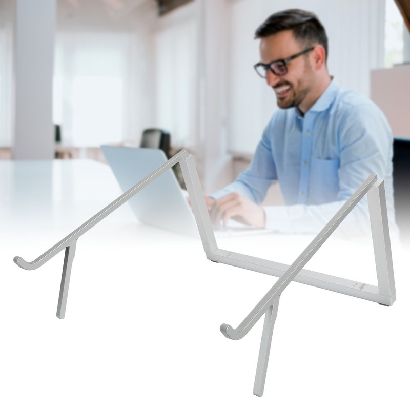 Laptop Stand Aluminium Tablet Riser Foldable Portable Notebook Holder Silver