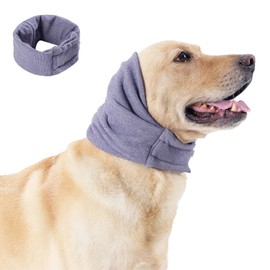 Dog Quiet Ear Cover,Dog Anxiety Relief Noise-Reducing Ear Muffs,Ear Wraps for Large Dogs,Adjustable Headband with Comfort Hoodie Design Purple,L