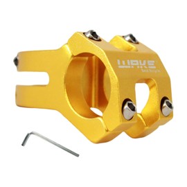 TRKIMAL 31.8 Short Handlebar Stem 45mm Stem for Road Bike, Mountain Bike, BMX, MTB, Cycling, Bicycle (Golden)