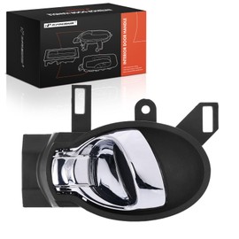 A-Premium Front or Rear Right Passenger Side Interior Door Handle Compatible with Nissan Versa 2012-2019 Sedan, Versa Note 2014-2019, Juke 2011-2014, Cube 2009-2014, Black Housing with Chrome Lever
