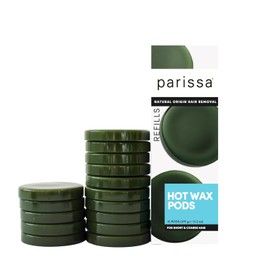 Parissa Hard Wax Refill Pods |15 Pods (13.2 Oz) | No-Strip Hot Wax with Natural Beeswax, Salon-Strength for Brazilian, Bikini & Facial Hair Removal | For Sensitive Skin, Chin, Upper Lip & Face
