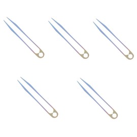 DOITOOL 5pcs Titanium Tweezers Camping Gear Keychain for Travel Outdoor Mini Tool
