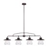 GLOBE Electric 65382 4-Light Pendant, Oil Rubbed Bronze, Clear Glass