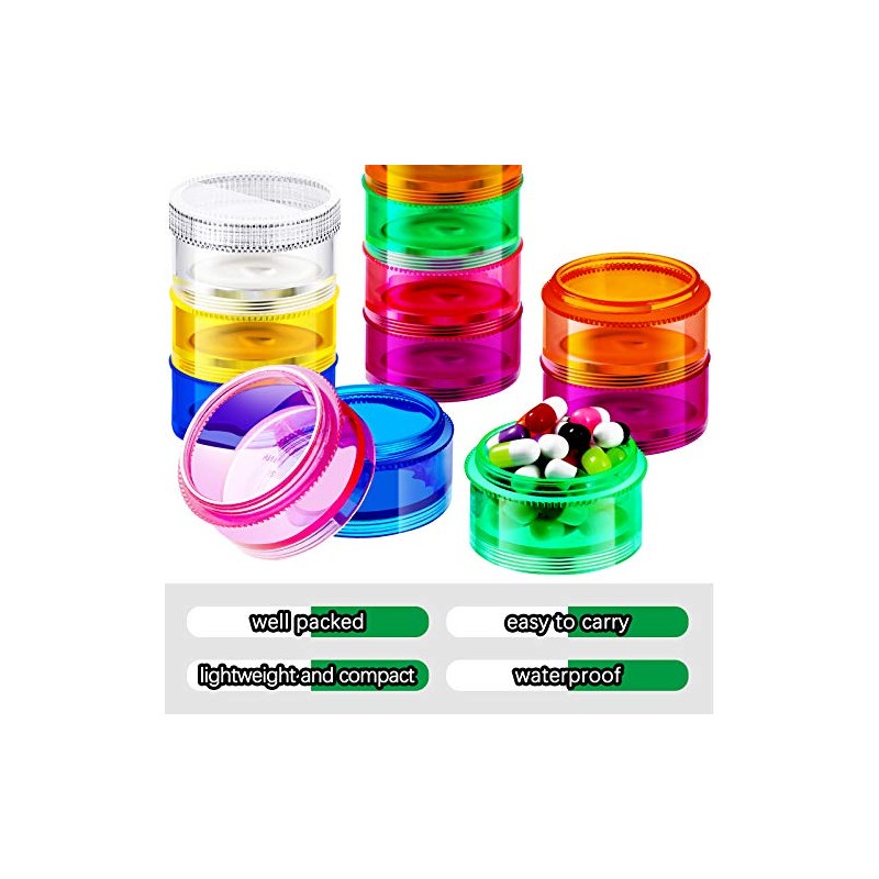 Sieral 2 Set 7 Days Stackable Pill Organizers 7 Compartments