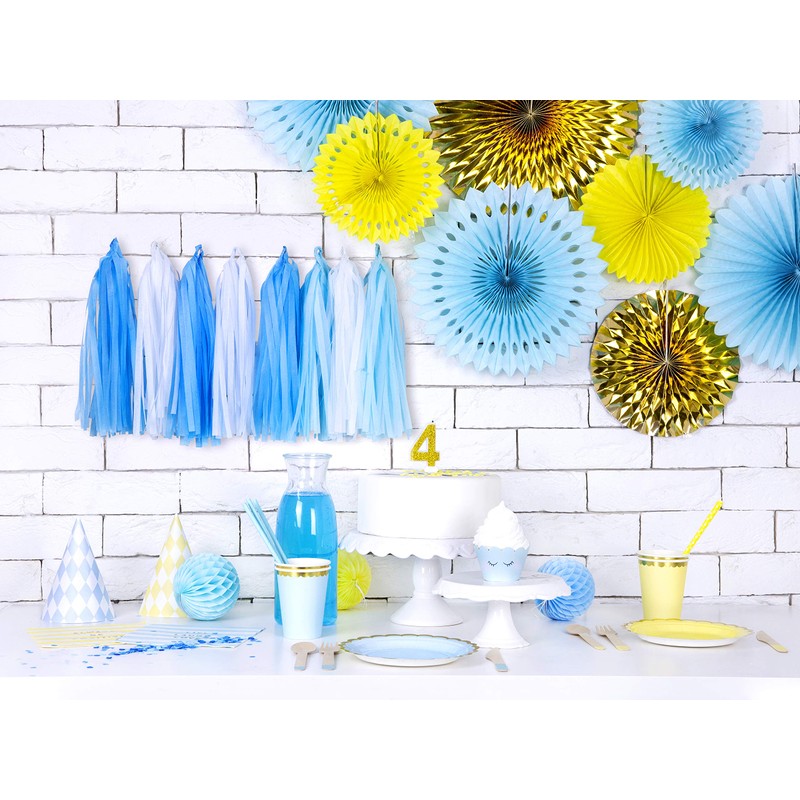PartyDeco 18 Pastel Blue Wooden Cutlery - Dusty Blue