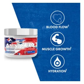 Evogen Aminoácidos Amino KEM Sabor Patriot Pop Sin Gluten 591g                                                                                        