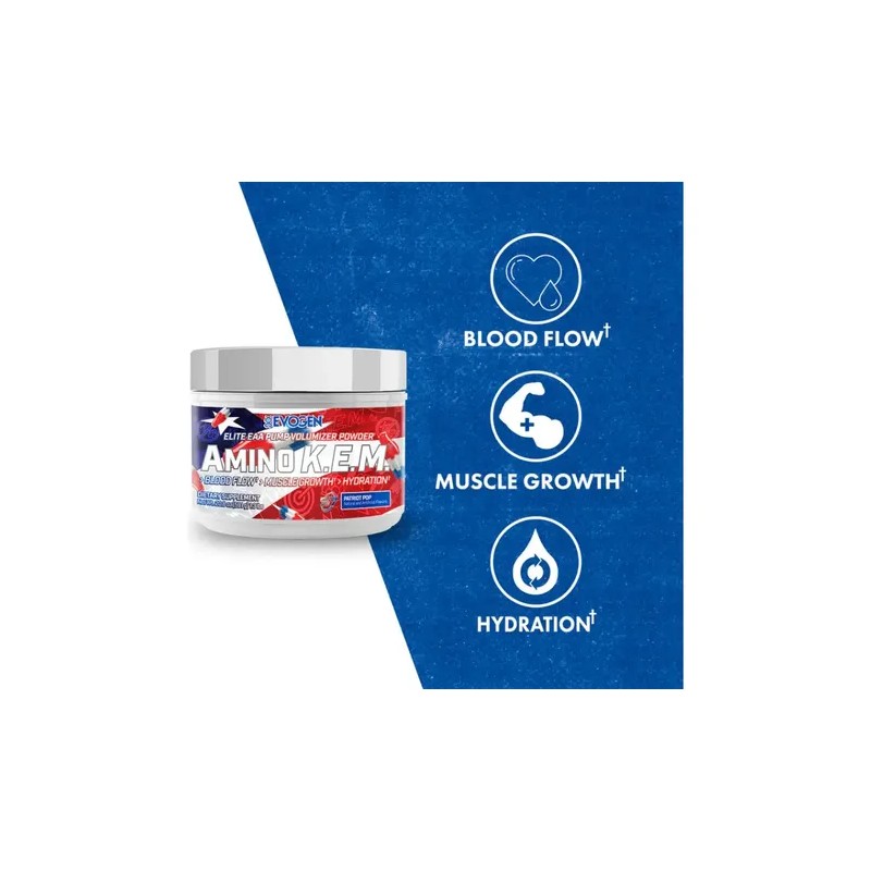 Evogen Aminoácidos Amino KEM Sabor Patriot Pop Sin Gluten 591g