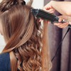 Foldable Hair Curler Straightening Brush Adjustable Temperature Anti Scald Ceramic